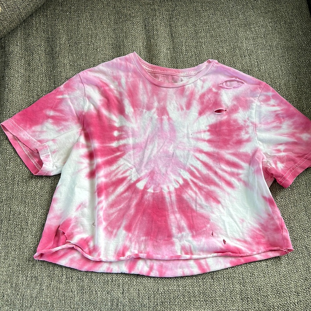 Tie dye cropped T-shirt